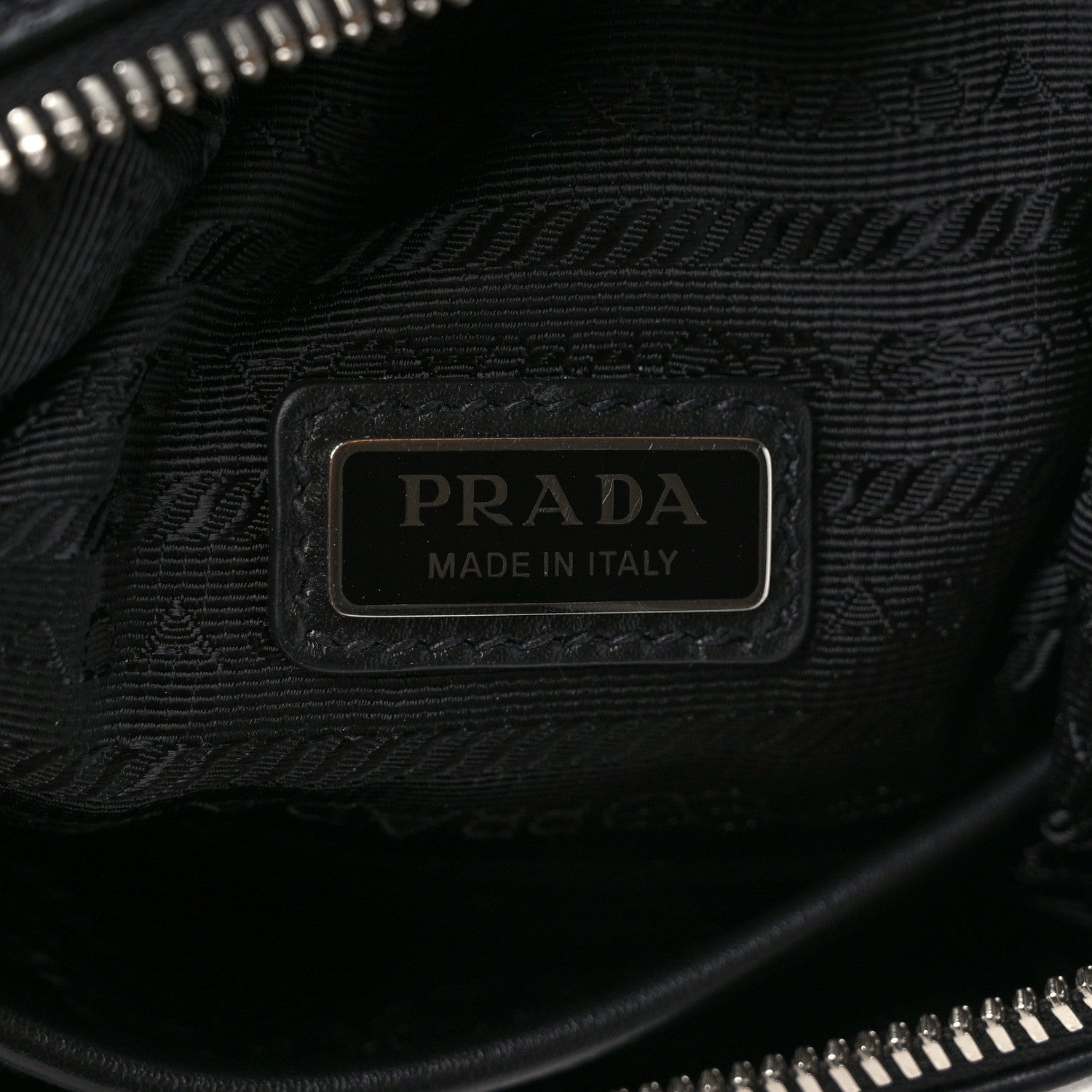 Prada Vitello Daino Logo Embossed Cross Sling Backpack Black 6 of 8