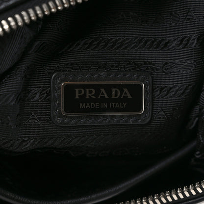 Prada Vitello Daino Logo Embossed Cross Sling Backpack Black 6 of 8