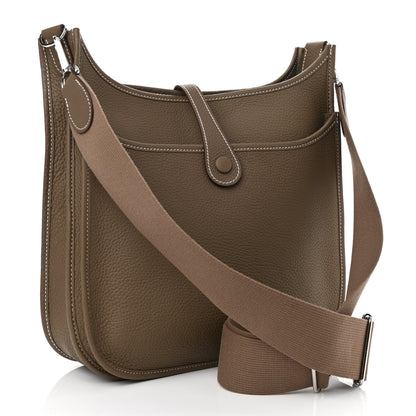 Hermes Taurillon Clemence Evelyne III PM Etoupe 3 of 12