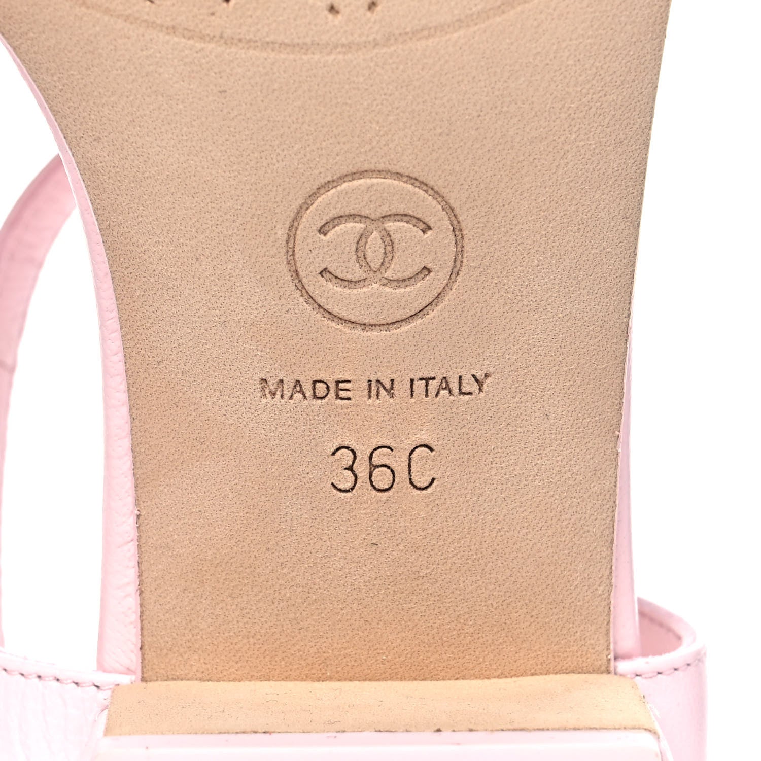Chanel Lambskin Chain CC Logo Thong Sandals 36 Light Pink 6 of 9