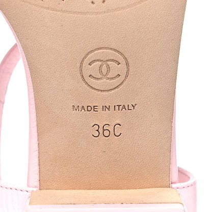 Chanel Lambskin Chain CC Logo Thong Sandals 36 Light Pink 6 of 9