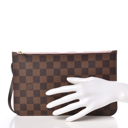 Louis Vuitton Damier Ebene Neverfull MM GM Pochette Rose Ballerine 2 of 7