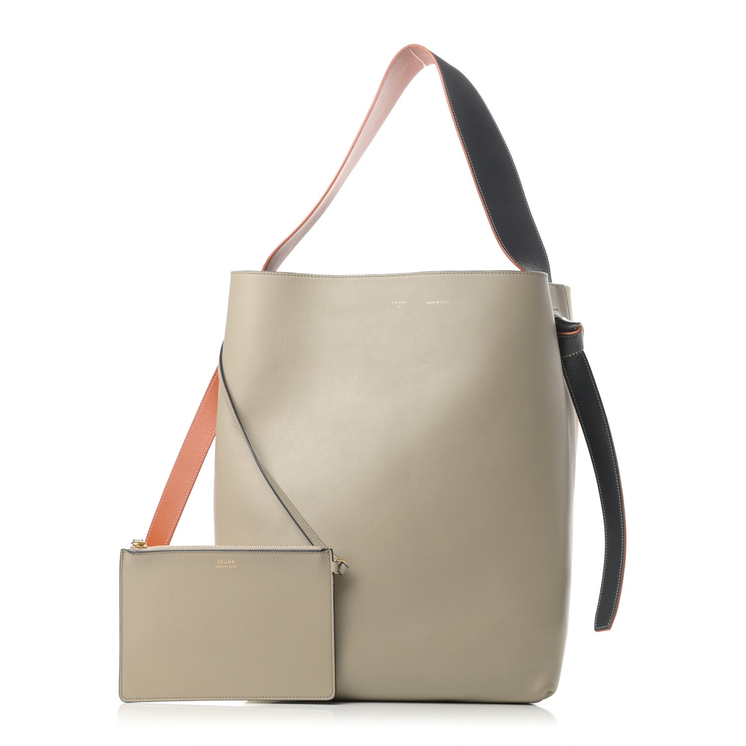Celine Shiny Smooth Calfskin Small Twisted Cabas Beige White 1 of 12