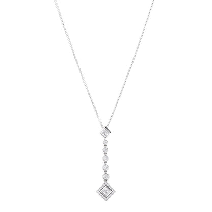 Tiffany Platinum Diamond Grace Drop Pendant Necklace 1 of 6