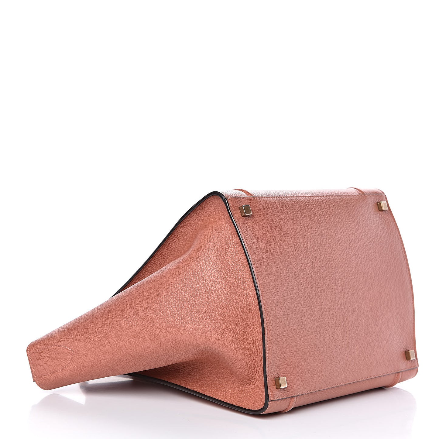 Shiny Grained Calfskin Medium Phantom Luggage Terracotta