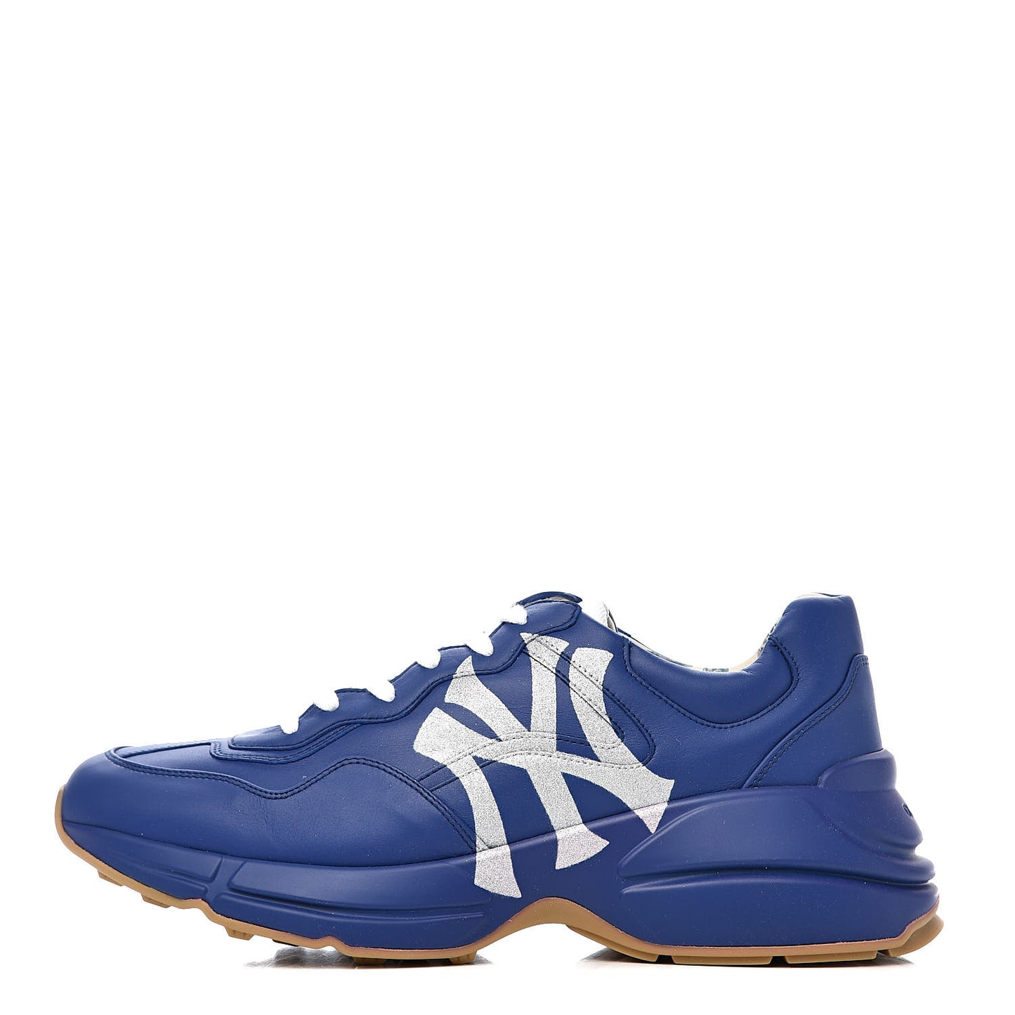 X MLB Calfskin NY Yankees Mens Rhyton Sneakers 9 Electric Blue