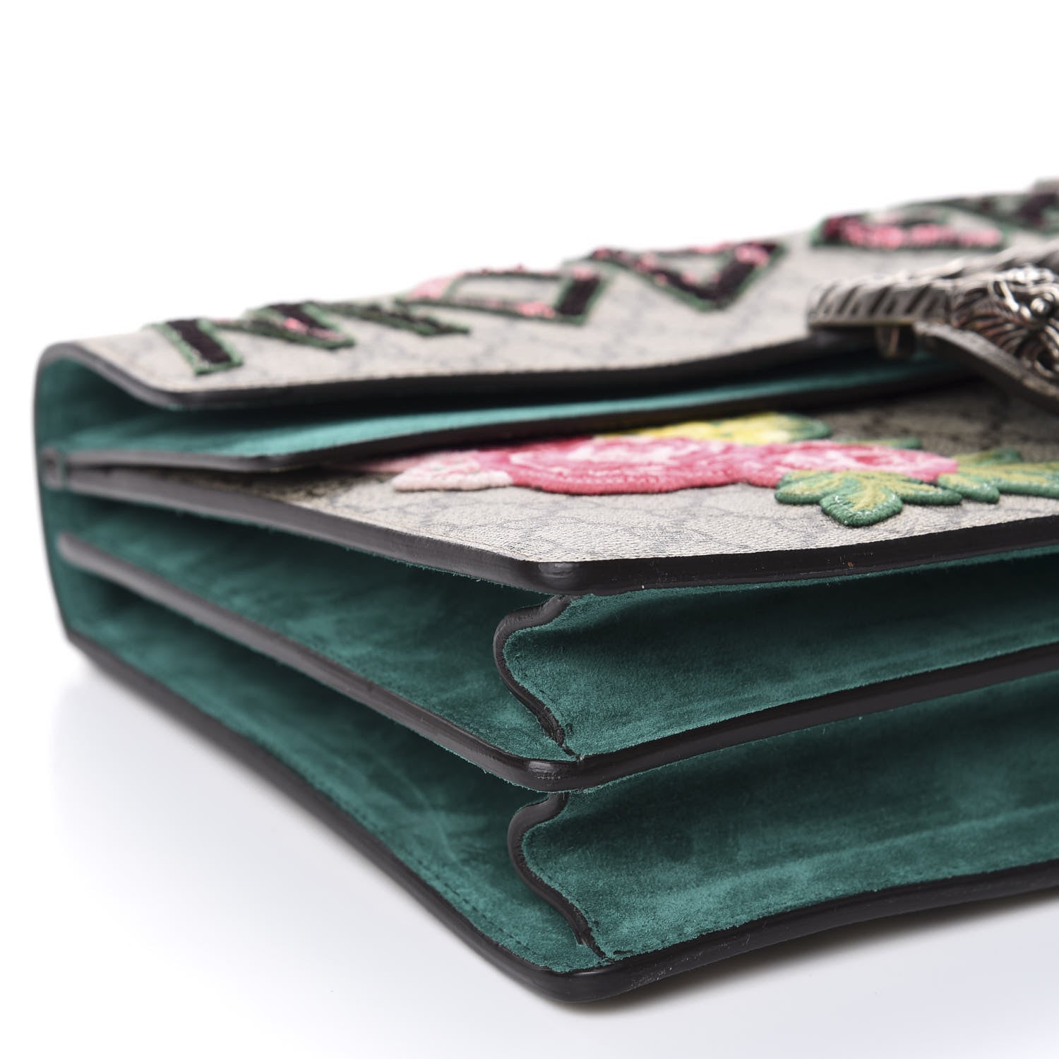 Gucci GG Supreme Monogram Embroidered Medium Dionysus Shoulder Bag Emerald 6 of 10