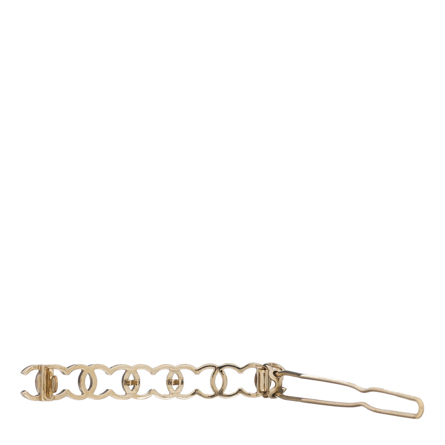Chanel Metal CC Hair Clip Barrette Gold 3 of 5