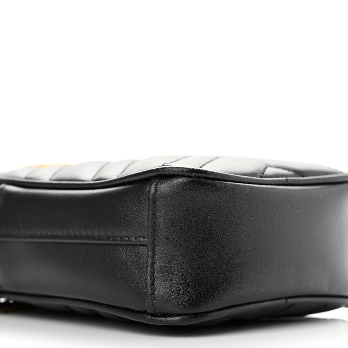 Calfskin Matelasse Mini GG Marmont Crossbody Bag Black