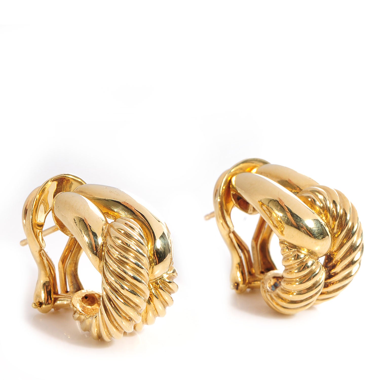 David Yurman 18k Yellow Gold Labyrinth Earrings 3 of 6