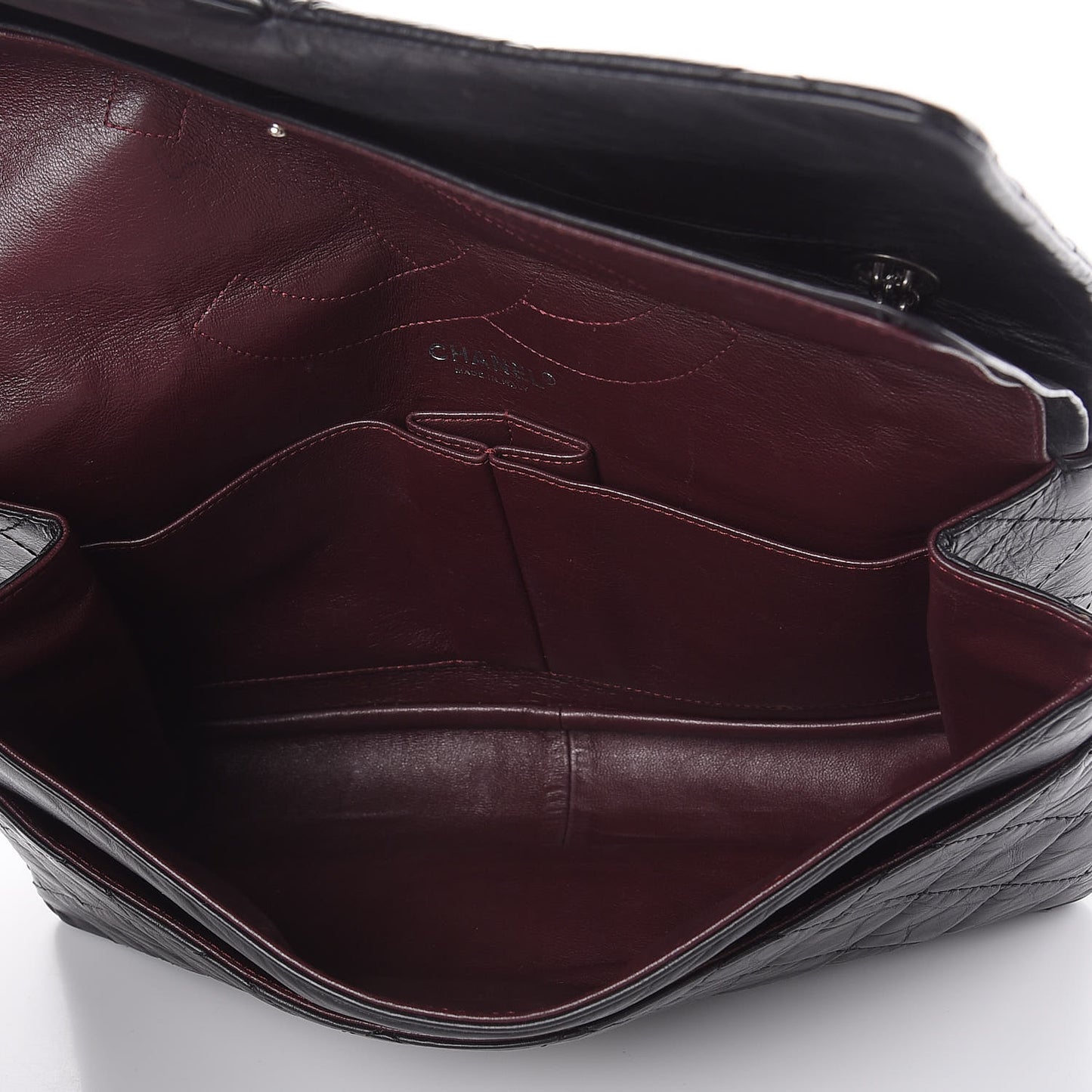 Aged Calfskin Quilted 2.55 Reissue 227 Flap Black