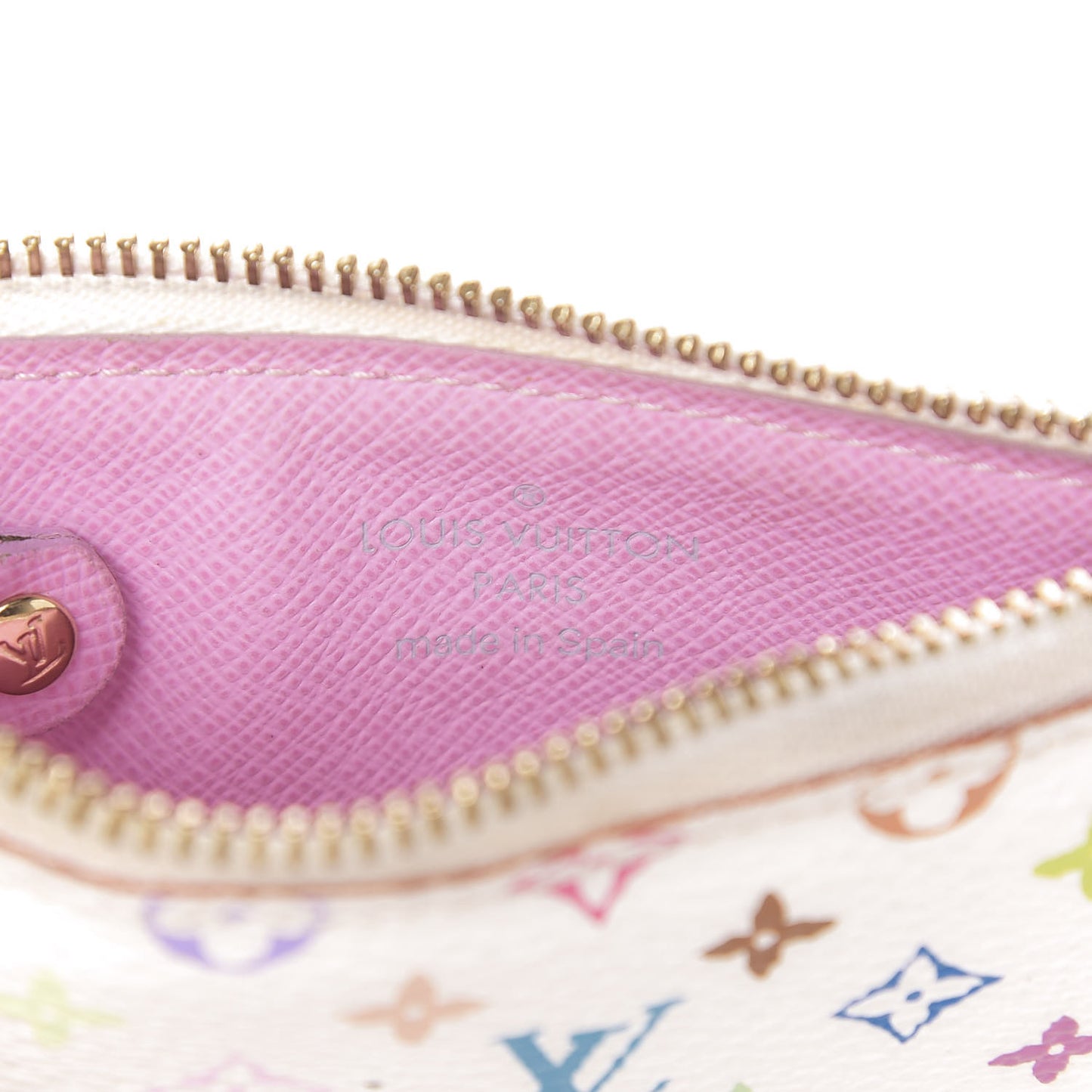 Monogram Multicolor Key Pouch White Litchi