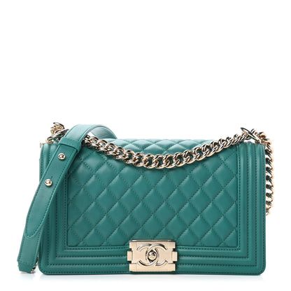 Chanel Calfskin Quilted Medium Boy Flap Green 1 of 8