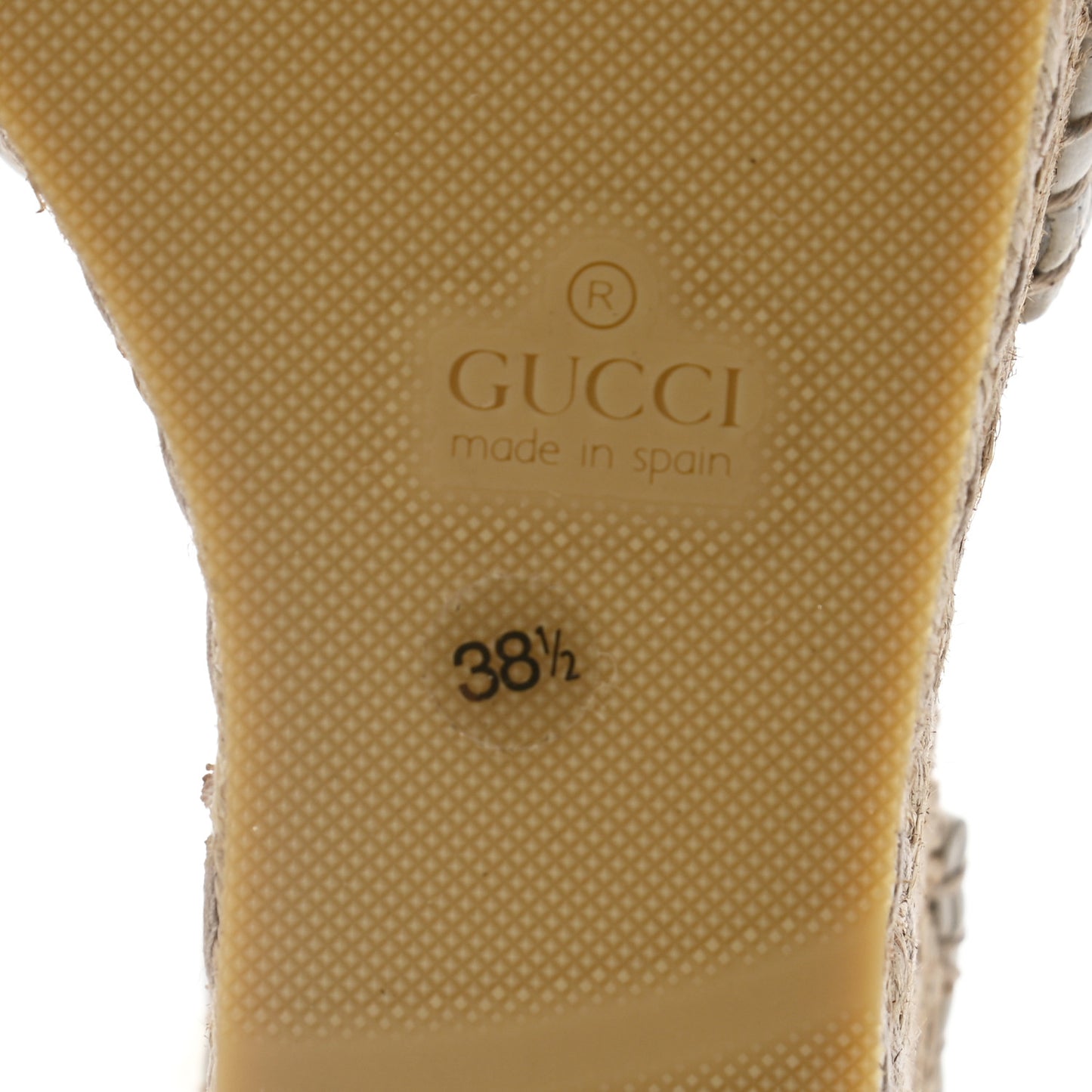Nappa Matelasse GG Marmont Ankle Wrap Platform 35/120mm Espadrille Wedges 38.5 Great White