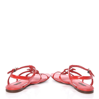 Louis Vuitton Patent Paradiso Flat Sandals 37.5 Rouge 5 of 13