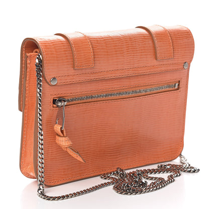 Proenza Schouler Calfskin Lizard Embosed Lizard PS1 Large Chain Wallet Grapefruit 3 of 11