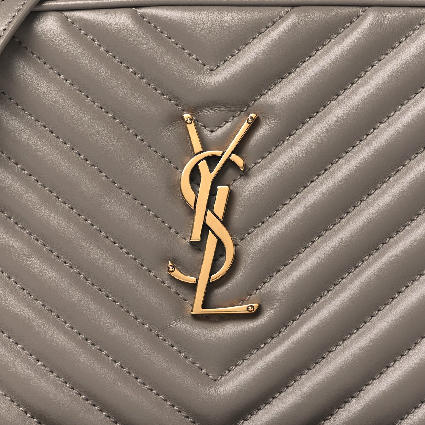 Calfskin Matelasse Monogram Lou Camera Bag Greyish Brown
