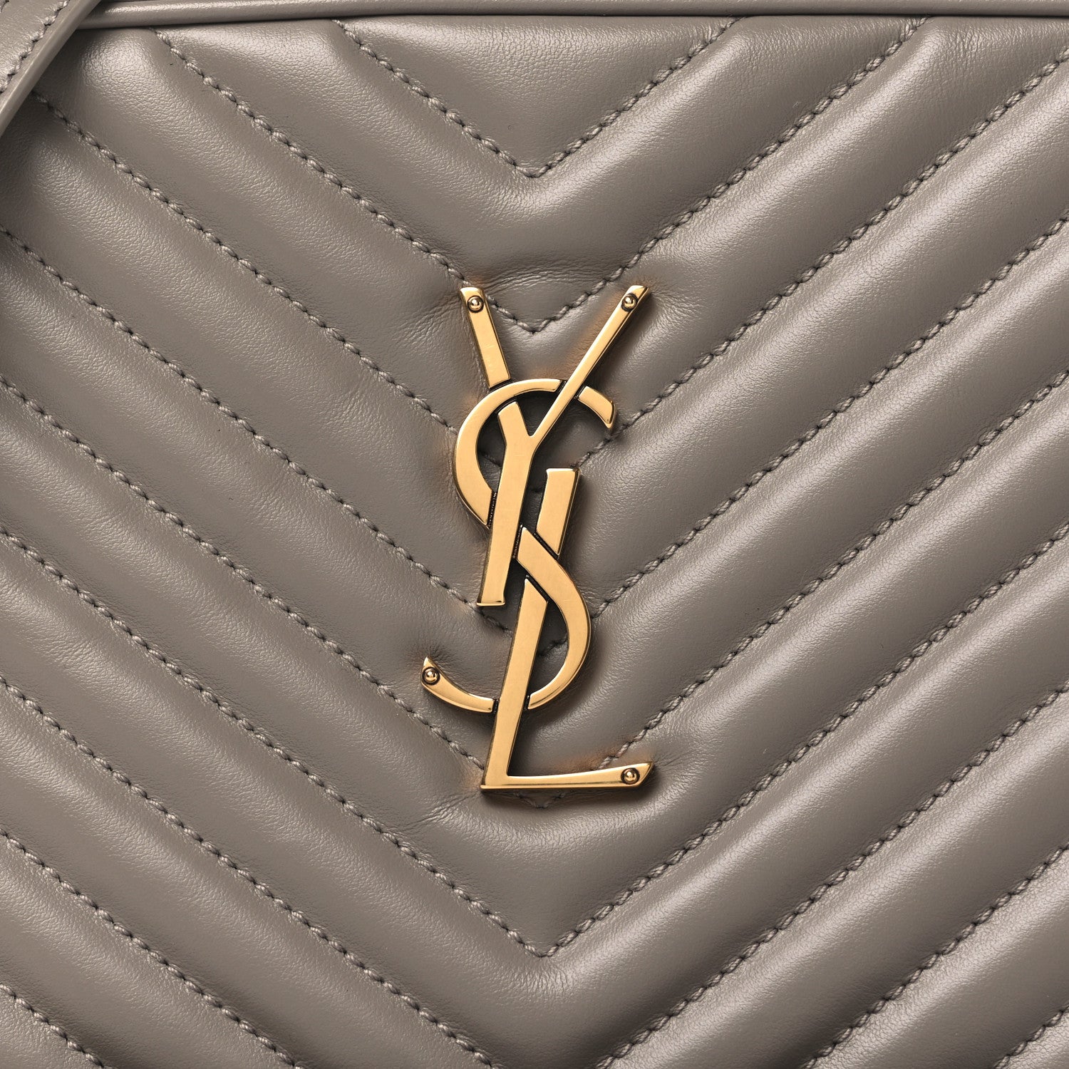 Saint Laurent Calfskin Matelasse Monogram Lou Camera Bag Greyish Brown 8 of 11