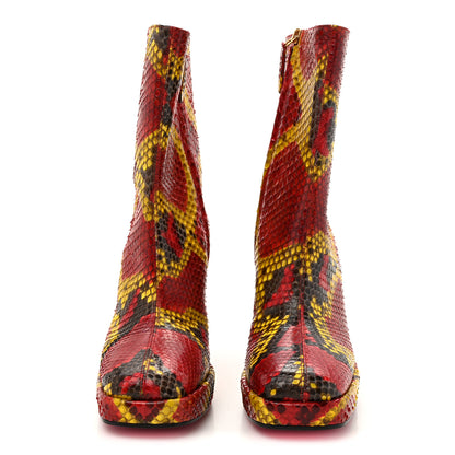 Gucci Snakeskin Platform Boots 37 Red Multicolor 3 of 10