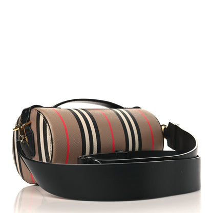 Burberry E-Canvas Calfskin Stripe Icon Barrel Bag Archive Beige 3 of 9