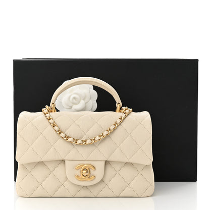 Chanel Caviar Quilted Mini Top Handle Rectangular Flap Beige 11 of 11