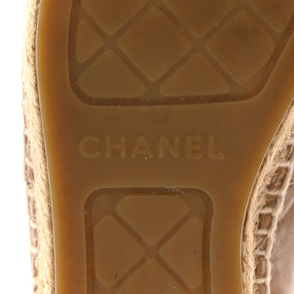 Chanel Lambskin CC Espadrilles 35 Beige Black 6 of 11