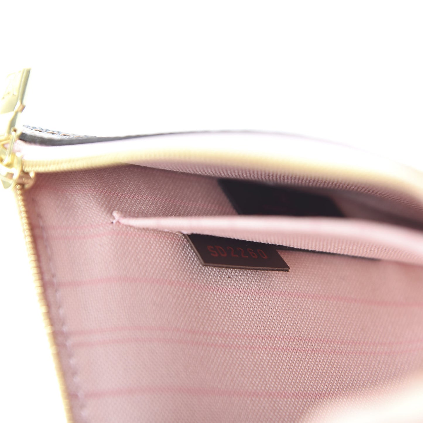 Damier Ebene Neverfull MM GM Pochette Rose Ballerine