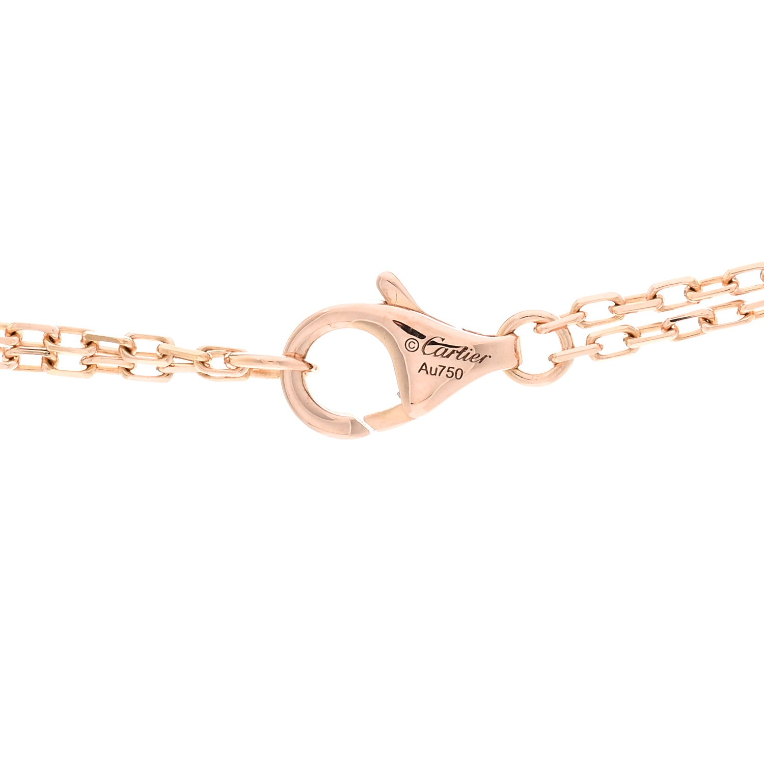 Cartier 18K Pink Gold 2 Diamond LOVE Necklace 4 of 5