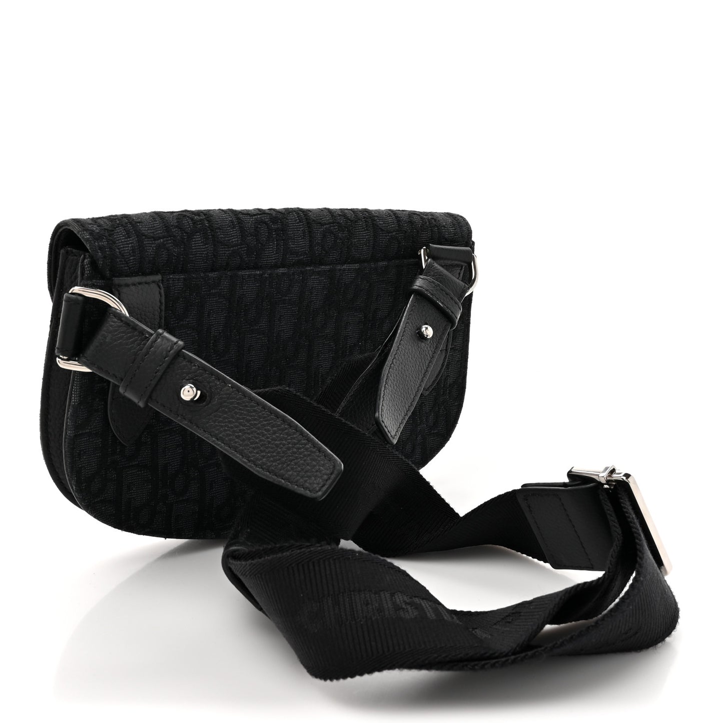 Oblique Saddle Messenger Pouch Black