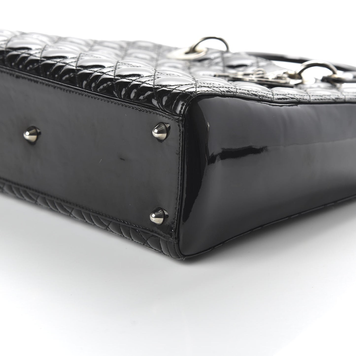 Patent Cannage Large Lady Dior Black