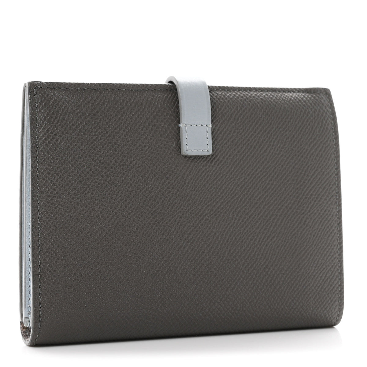 Grained Calfskin Medium Multifunction Strap Wallet Pebble Mineral