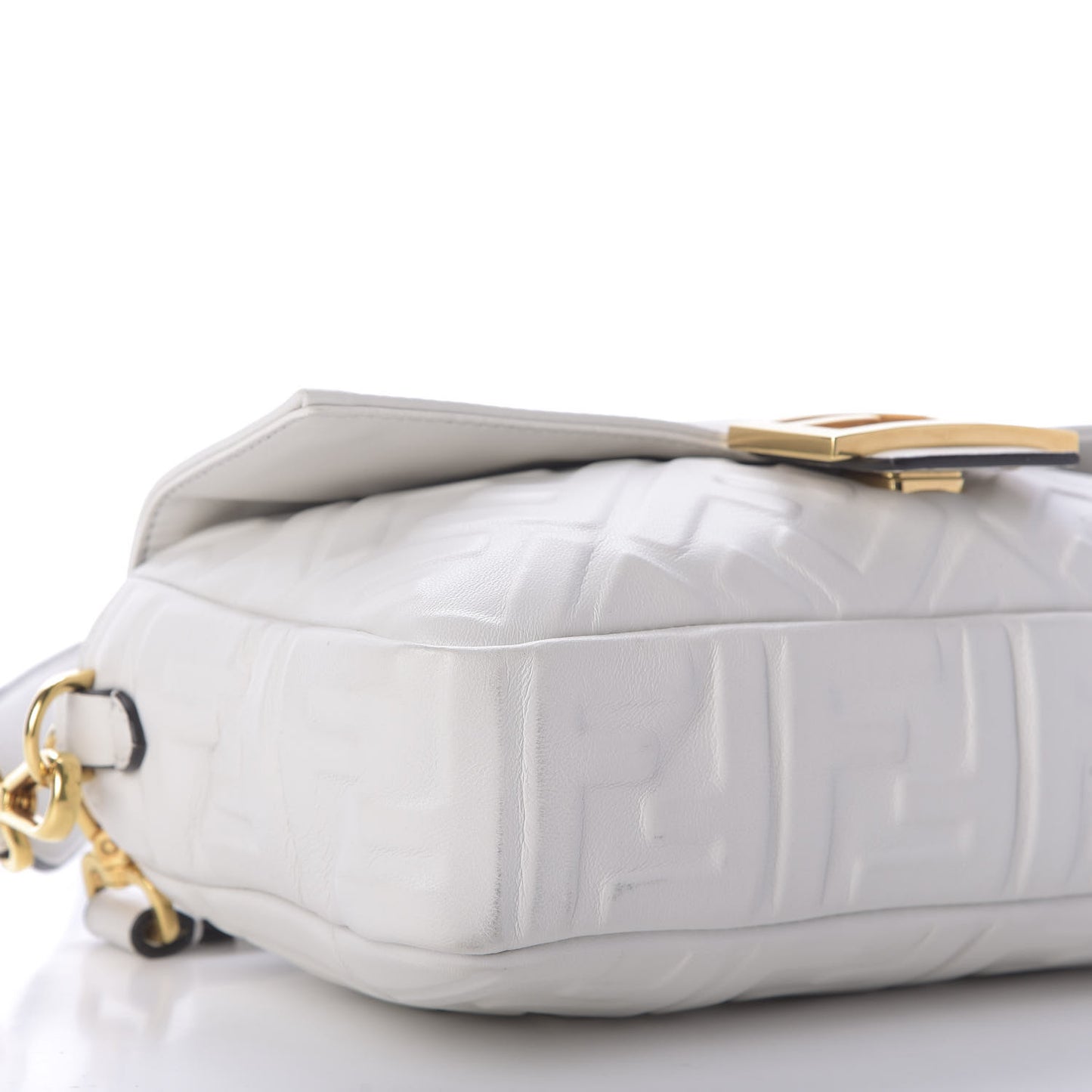 Nappa FF 1974 Embossed Baguette White