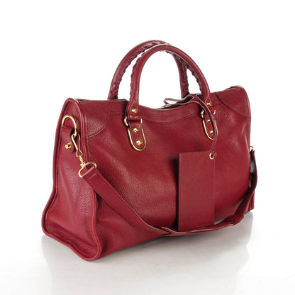Balenciaga Shiny Goatskin Gold Metallic Edge Hardware City Rouge Brique Rouge Grenade 3 of 7