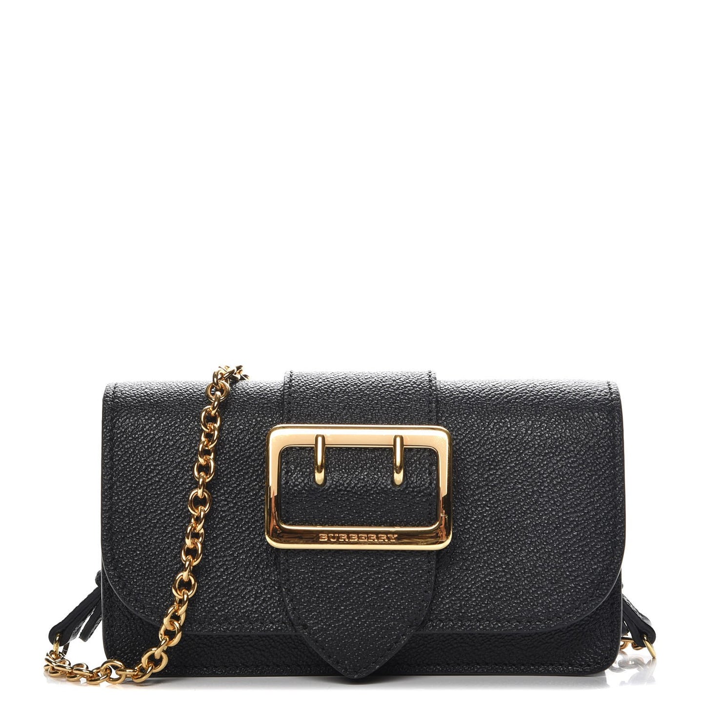 Soft Grain Calfskin Mini Buckle Phone Bag Black