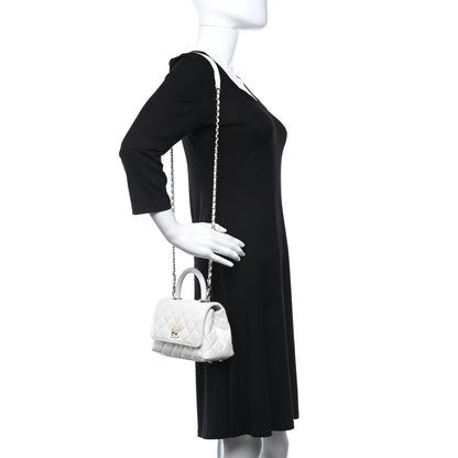 Chanel Caviar Quilted Extra Mini Coco Handle Flap White 2 of 13