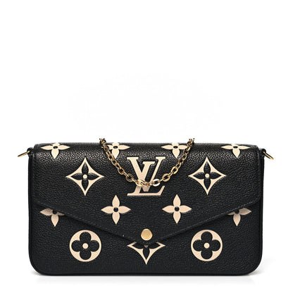 Louis Vuitton Empreinte Monogram Giant Felicie Pochette Black Beige 3 of 15
