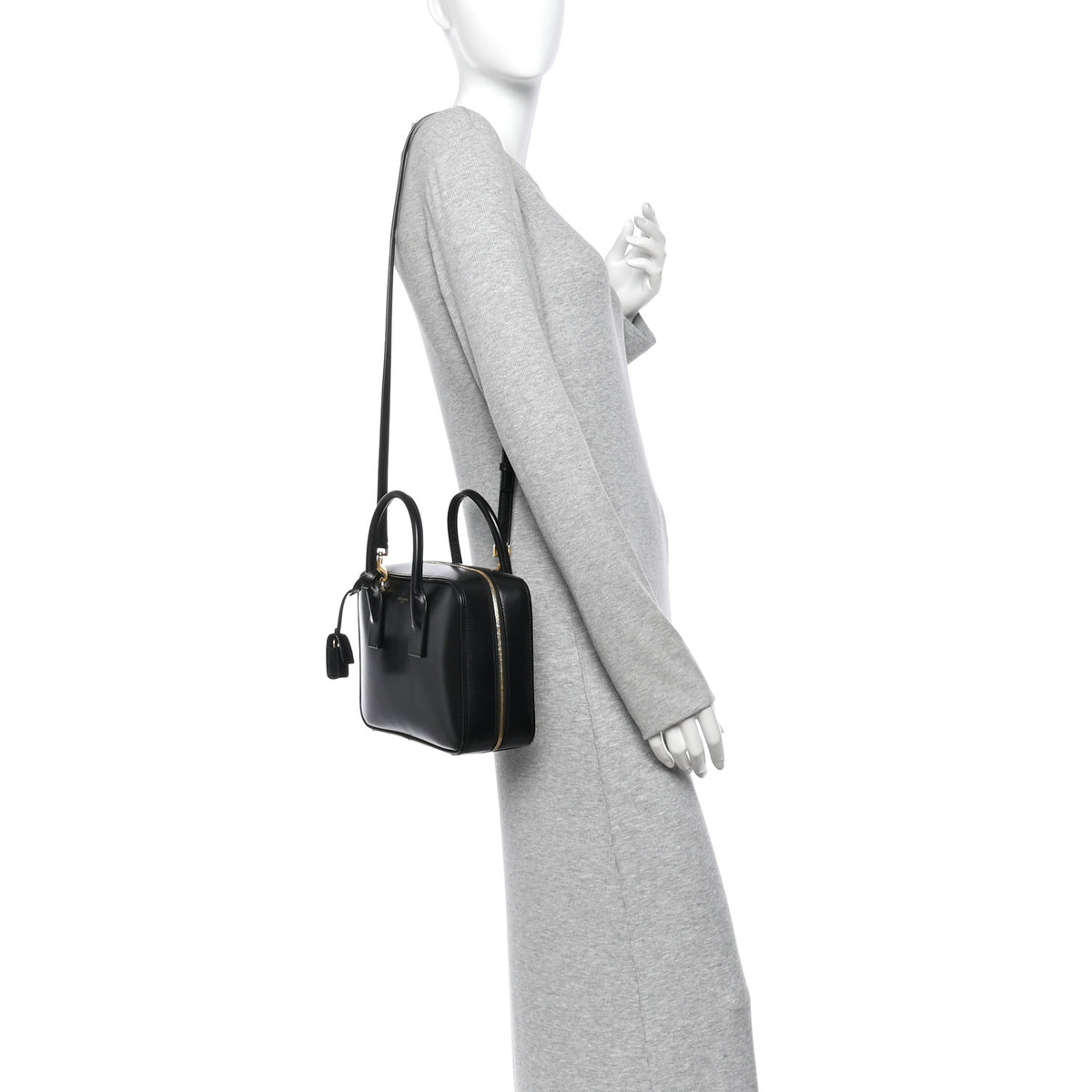 Smooth Calfskin Small SLP Bauletto Bag Black