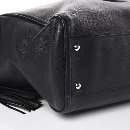 Gucci Pebbled Calfskin Large Soho Top Handle Bag Black 9 of 11