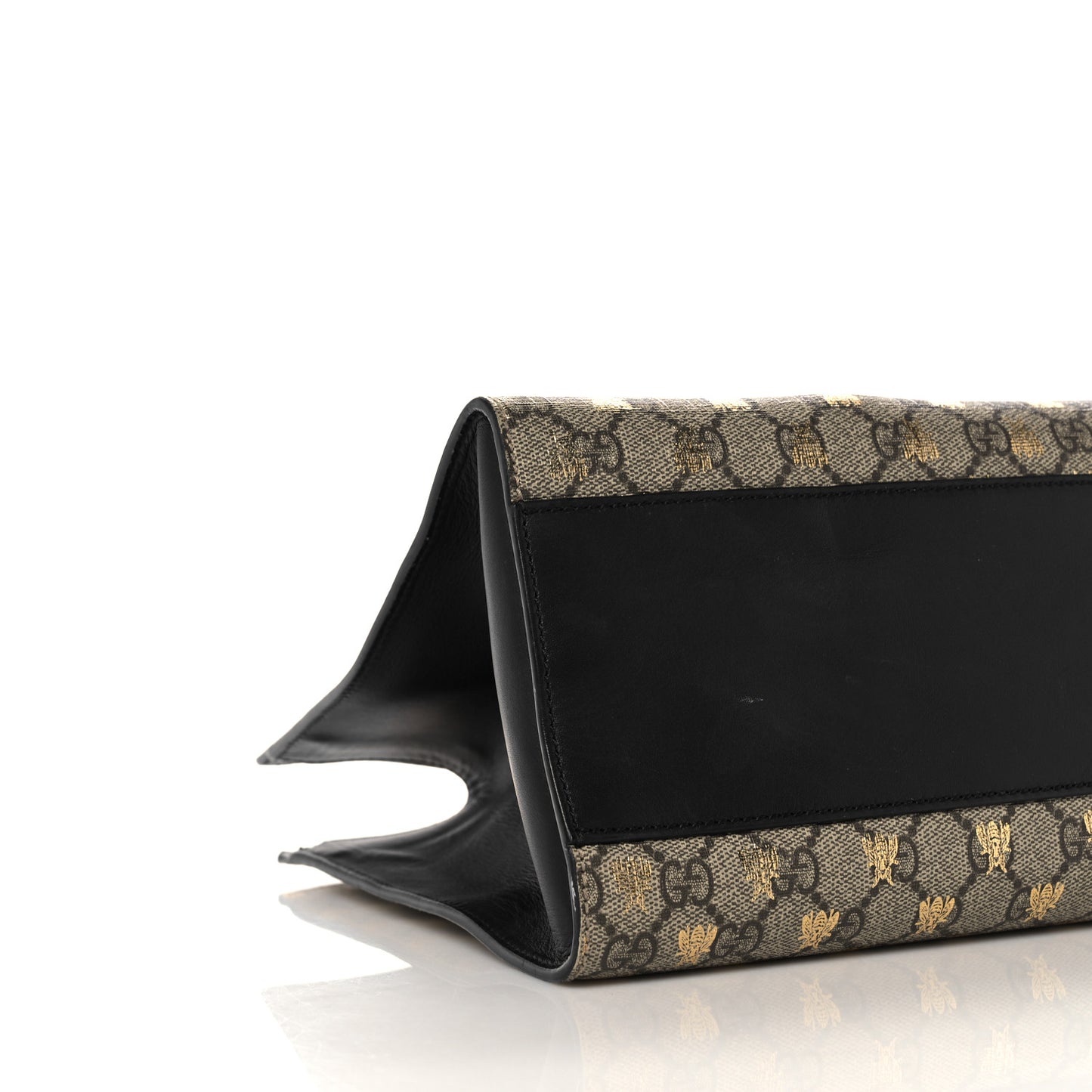 GG Supreme Monogram Bees Medium Padlock Tote Beige Oro Black