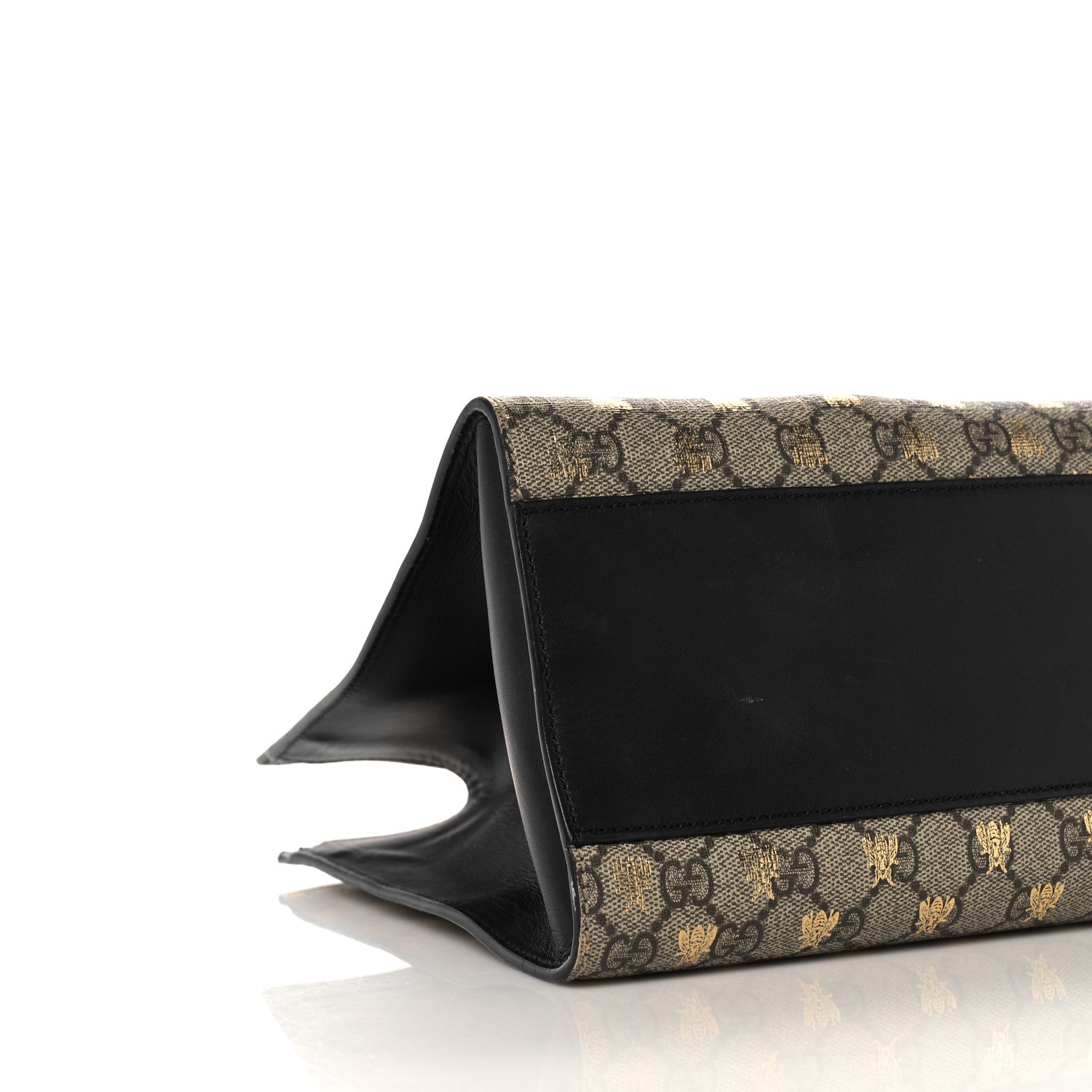 Gucci GG Supreme Monogram Bees Medium Padlock Tote Beige Oro Black 10 of 16