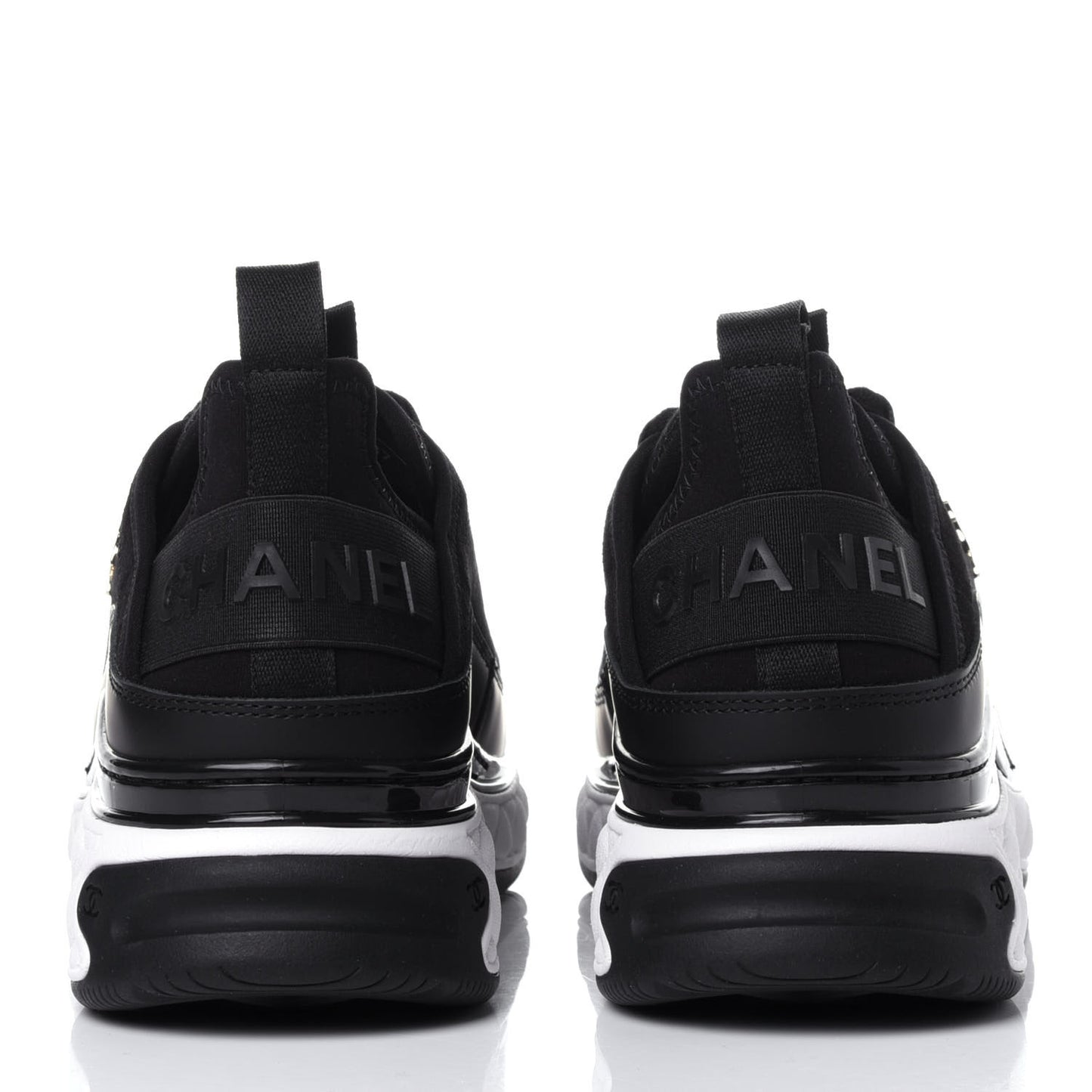 Velvet Calfskin Mixed Fibers CC Sneakers 37 Black