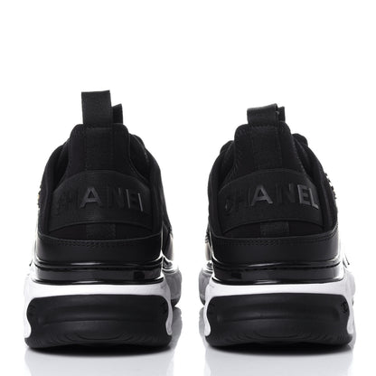 Chanel Velvet Calfskin Mixed Fibers CC Sneakers 37 Black 5 of 12