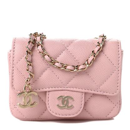 Chanel Caviar Quilted Flap Chain Waist Bag Pink 1 of 11