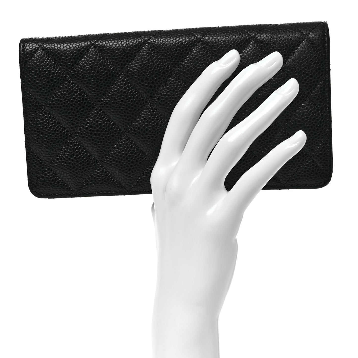Caviar Quilted Yen Wallet Black