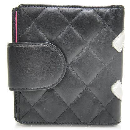 Chanel Calfskin Quilted Cambon Bi-Fold Wallet Black White 2 of 9