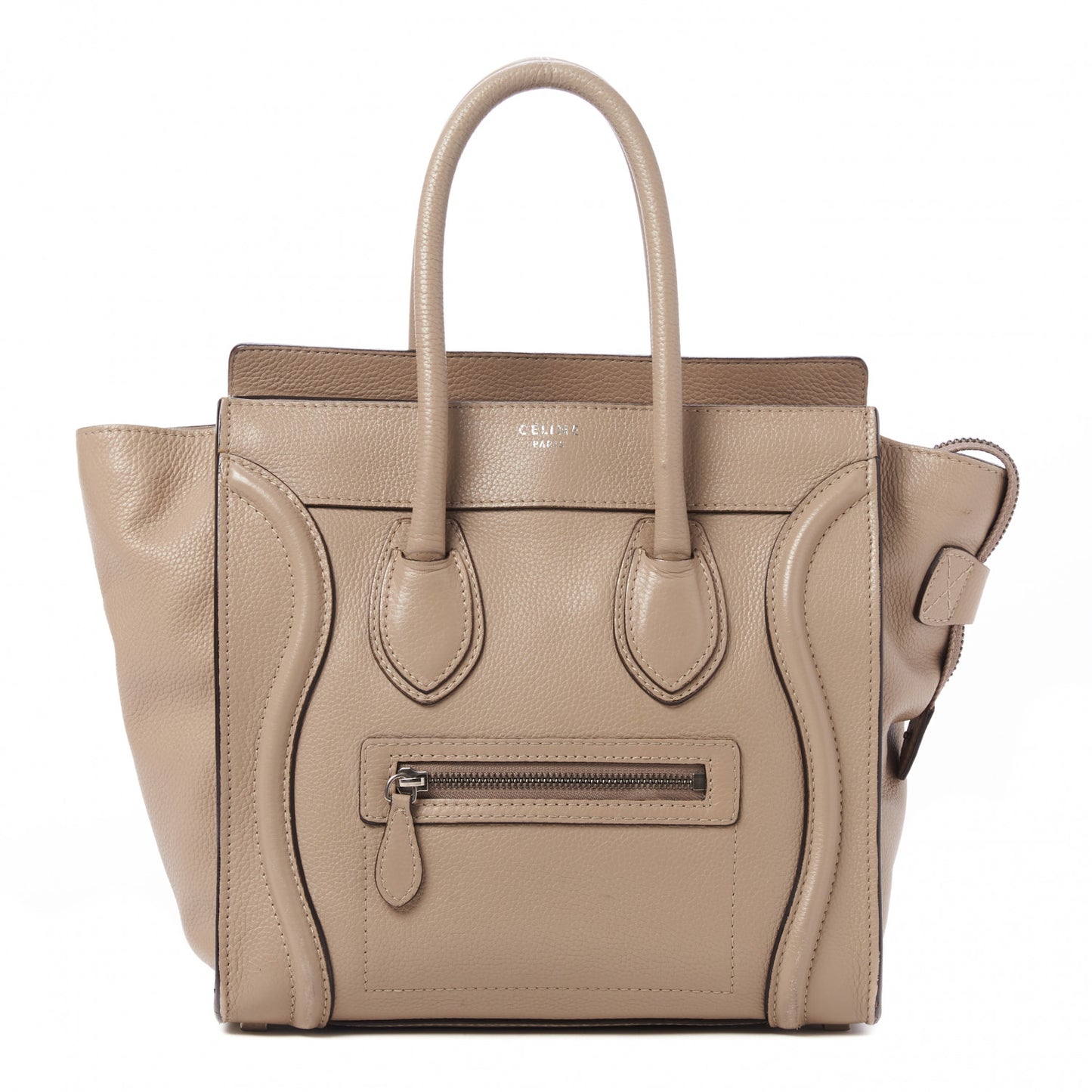 Pebbled Calfskin Micro Luggage Taupe