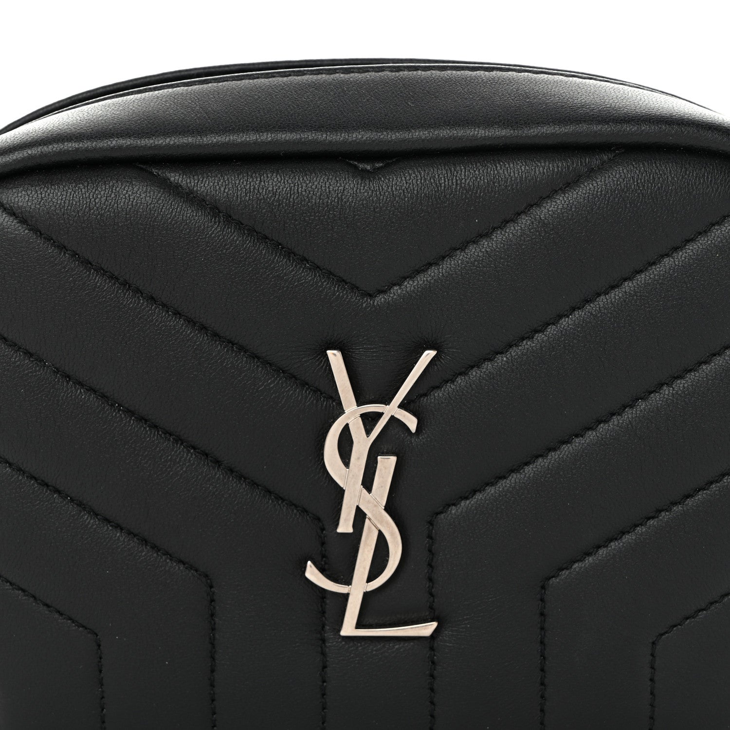 Saint Laurent Lambskin Y Quilted Monogram Loulou Cosmetic Case Black 7 of 9