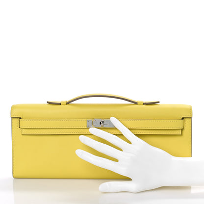 Hermes Swift Kelly Cut Clutch Pochette Lime 2 of 9