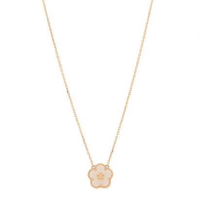 Van Cleef & Arpels 18K Rose Gold Mother Of Pearl Lucky Spring Plum Blossom Necklace 1 of 6