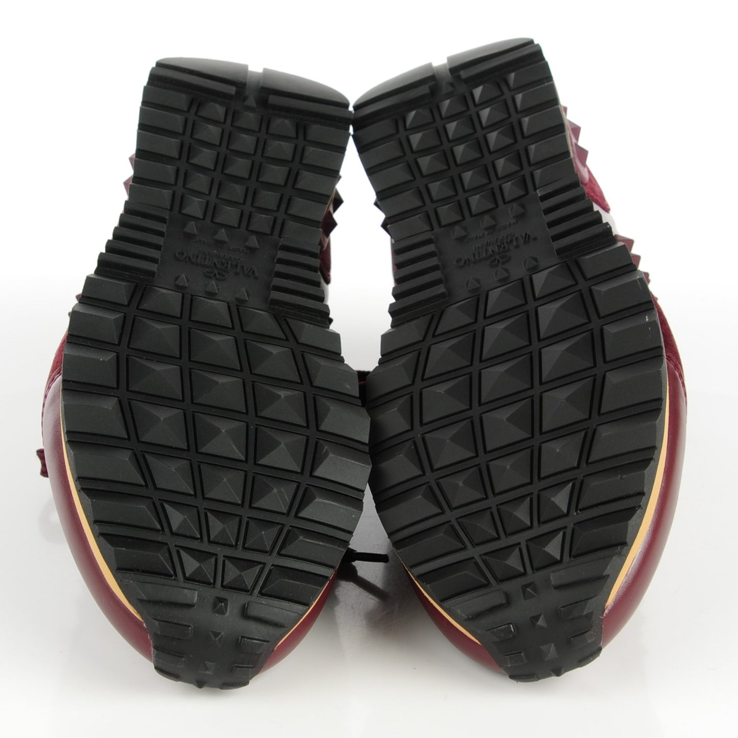 Calfskin Suede Rockstud Sneakers 37 Rubin